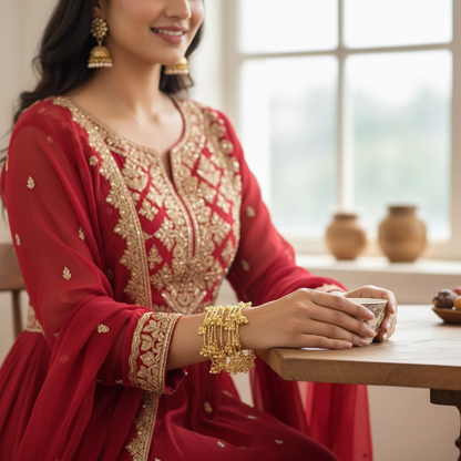 Viral Golden Ghungroo Bangles- Set of 8