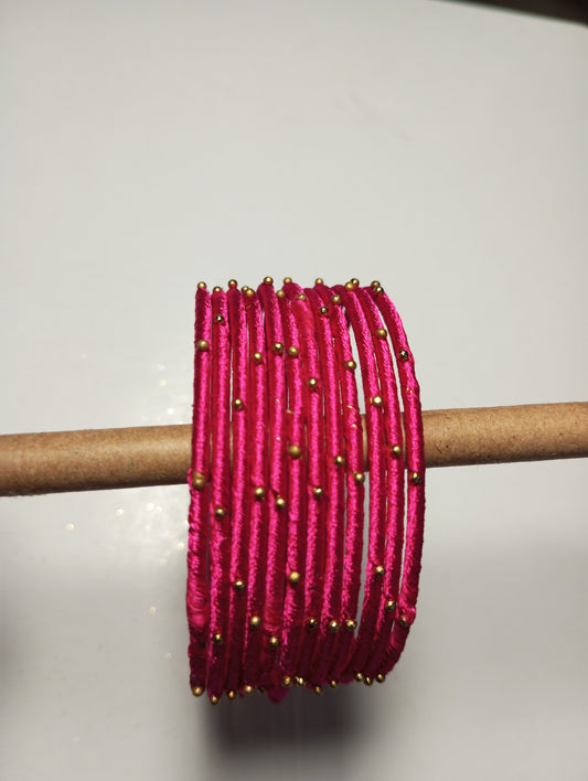 Thread Work Bangles- Pink
