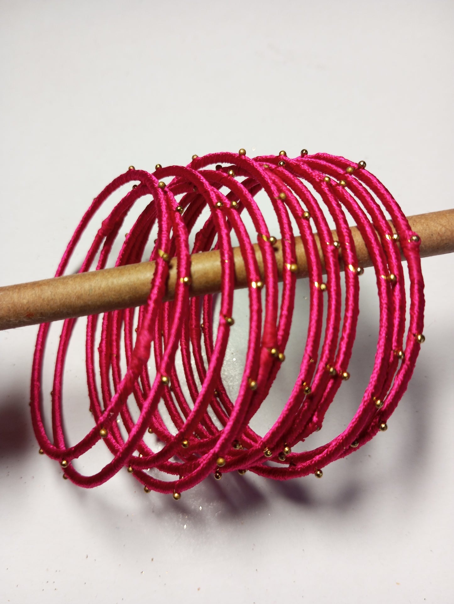 Thread Work Bangles- Pink