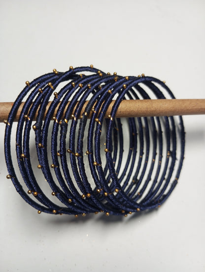Thread Work Bangles- Navy Blue