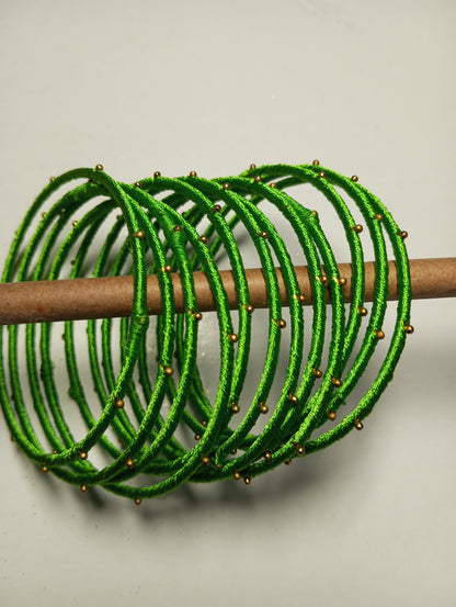 Thread Work Bangles- Light Green