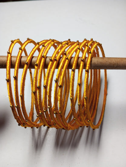 Thread Work Bangles- Mustard Yellow