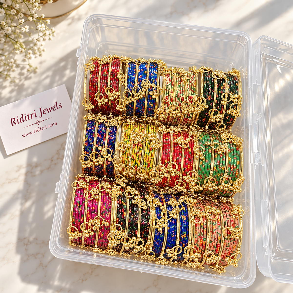 3D Steel Metal Kashmiri Bangles Set