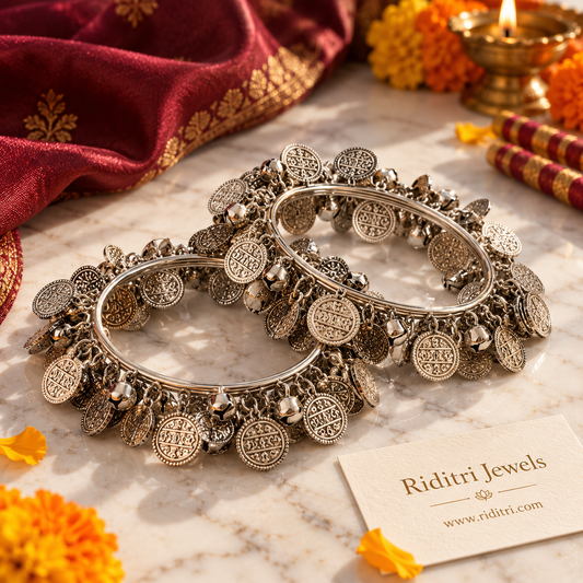 Oxidised Ghungru Bangles
