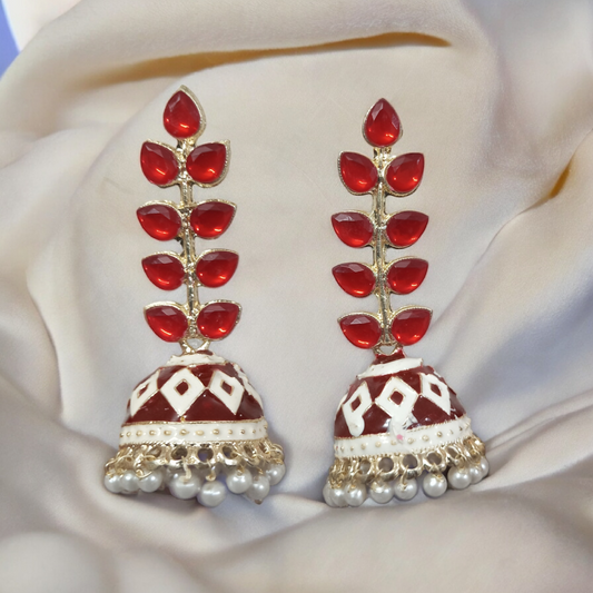 Radhvi Red Maroon Earrings