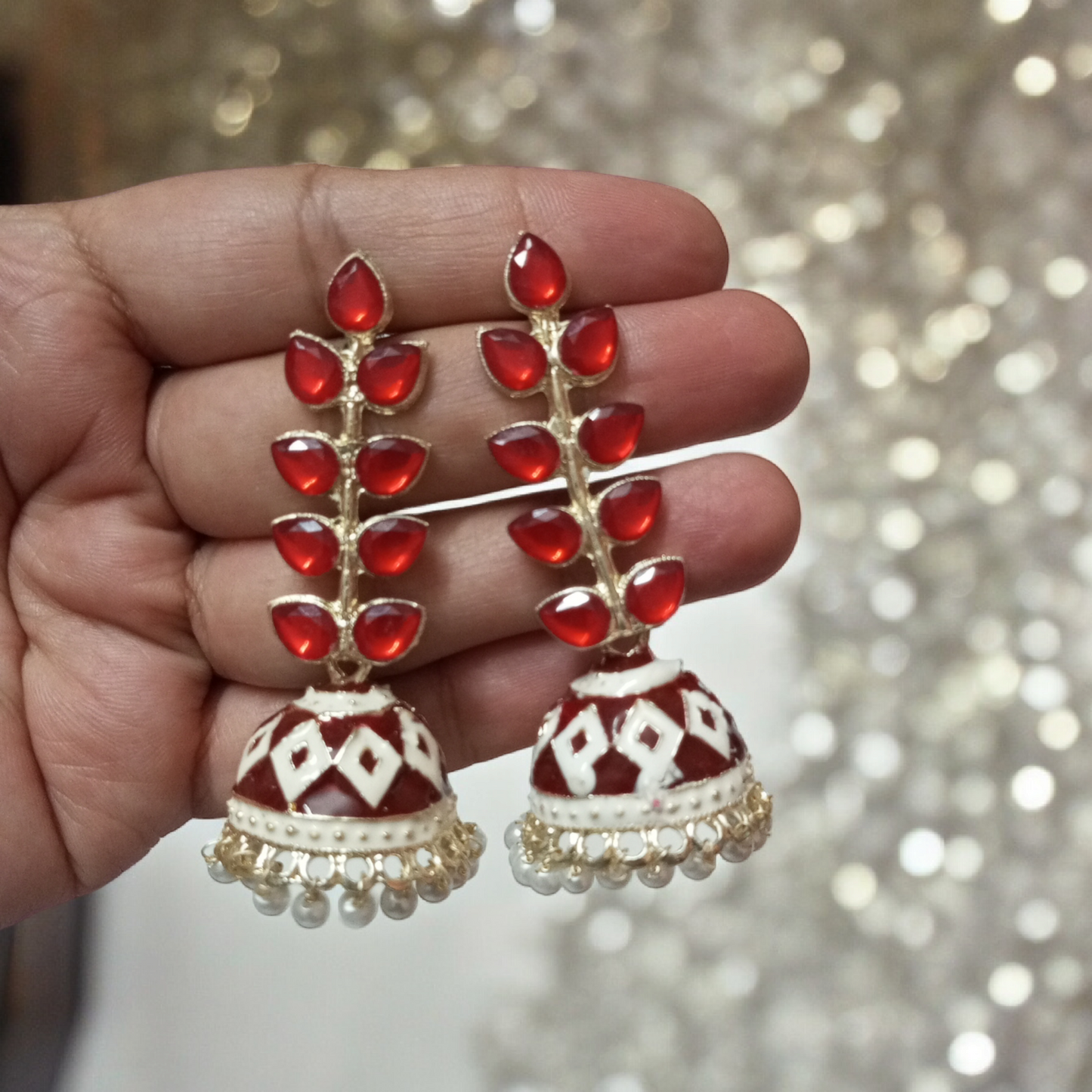 Radhvi Red Maroon Earrings