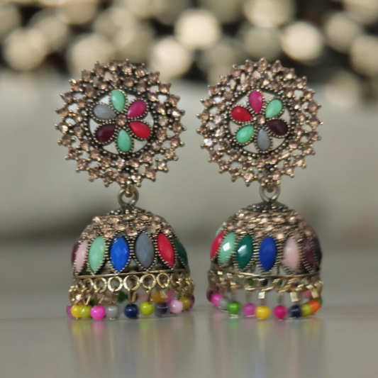Sarva Multicolor Jhumka Earrings