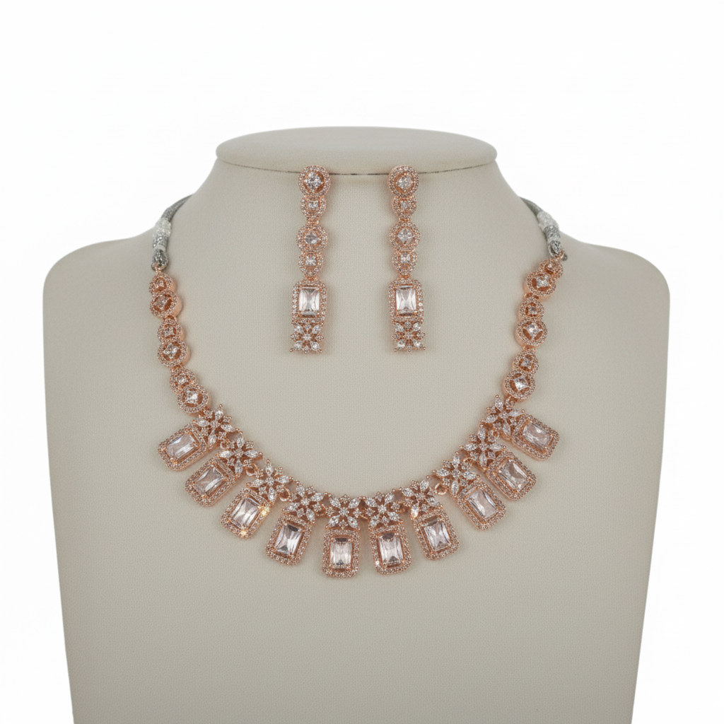 Rose Gold Necklace Set