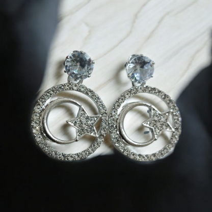 Star cz Silver Earrings