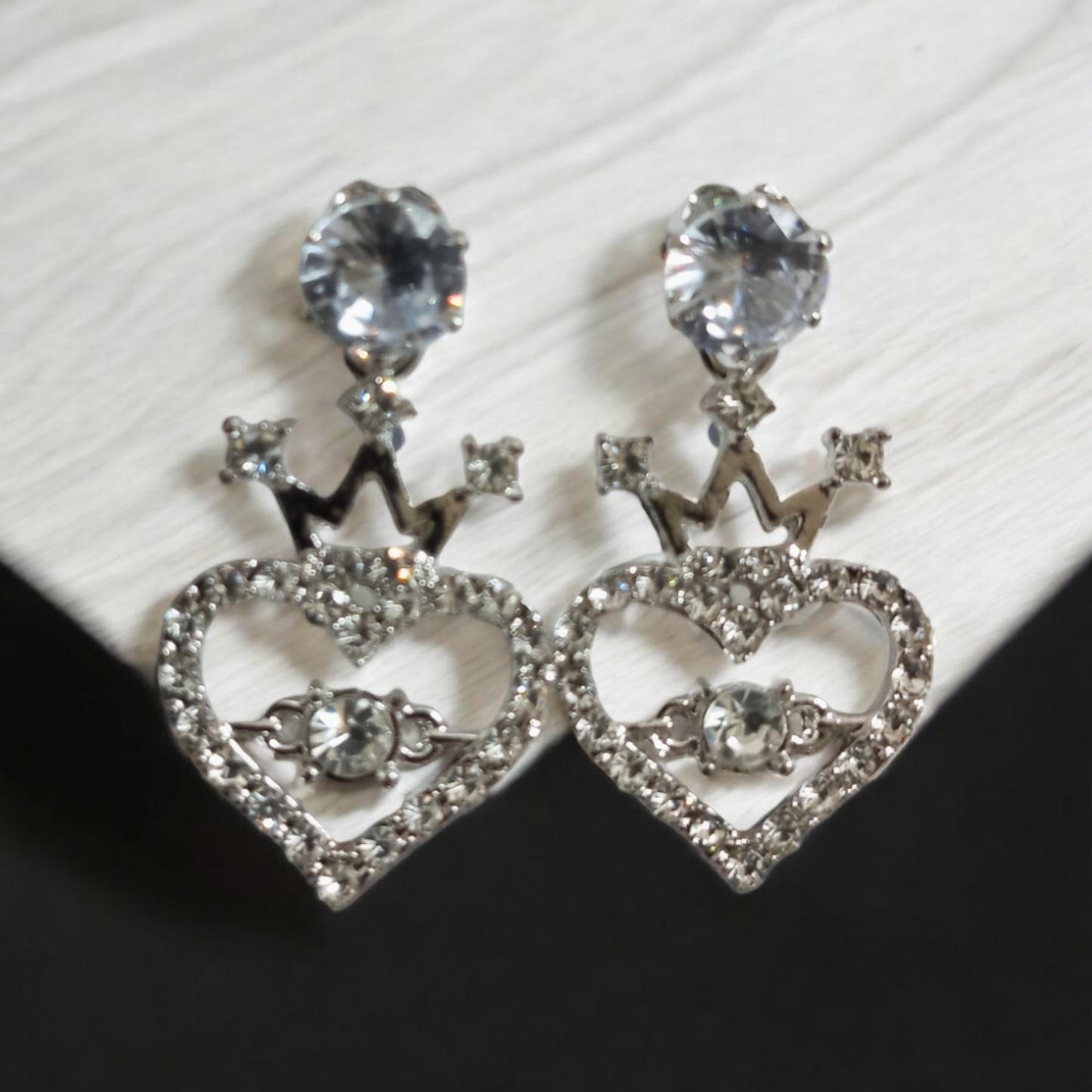 Crown cz Silver Earrings