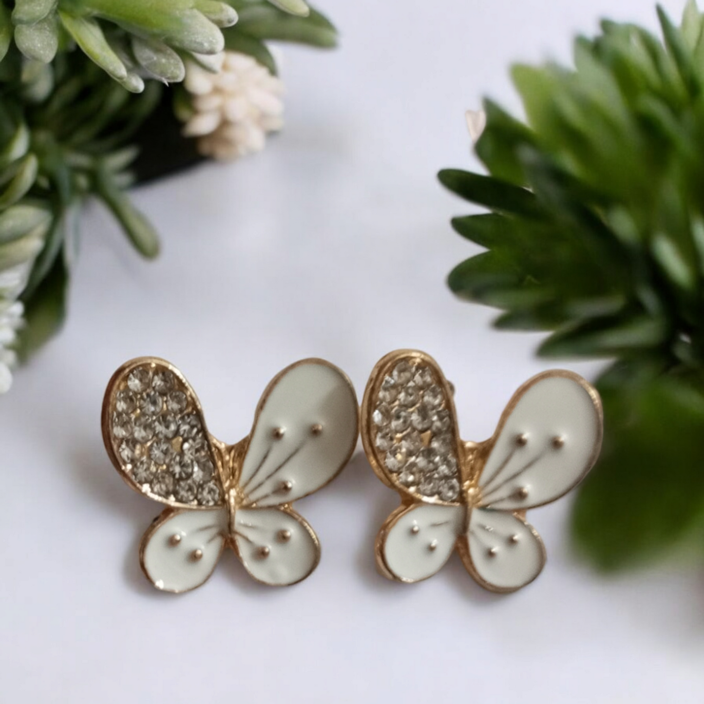 Butterfly cz Stud Earrings