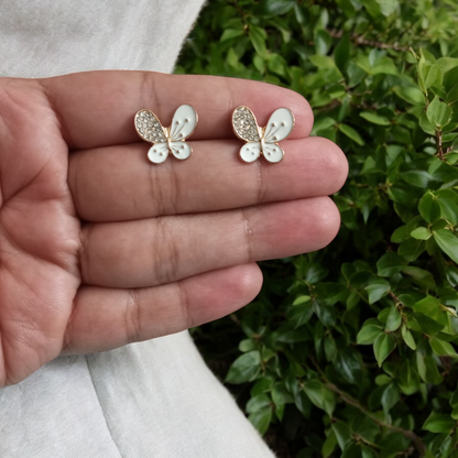 Butterfly cz Stud Earrings