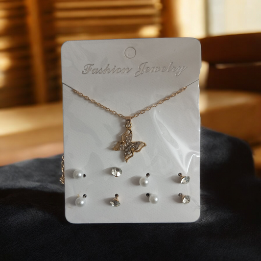Combo of Butterfly Chain and Earrings