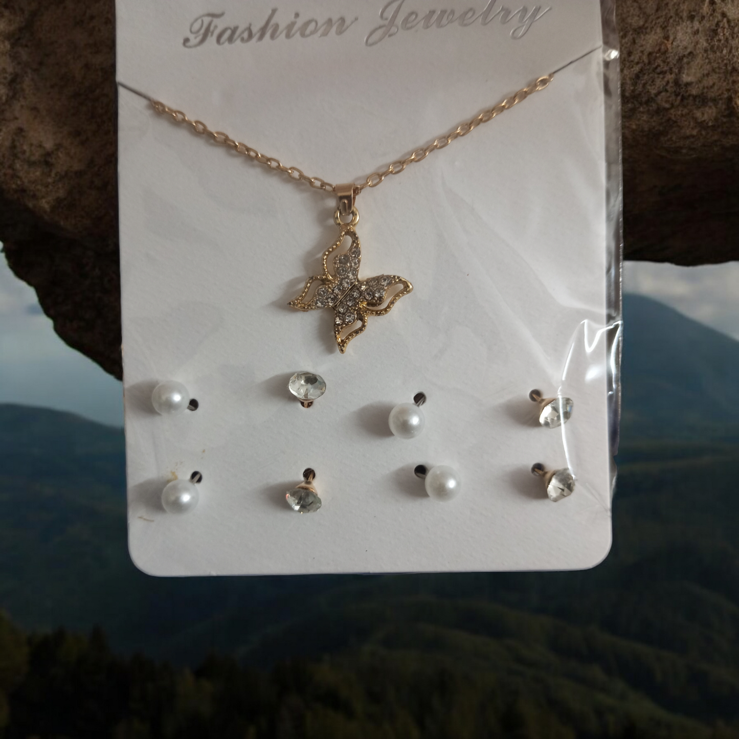 Combo of Butterfly Chain and Earrings