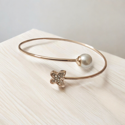 Pearl cz Butterfly Adjustable Bracelet