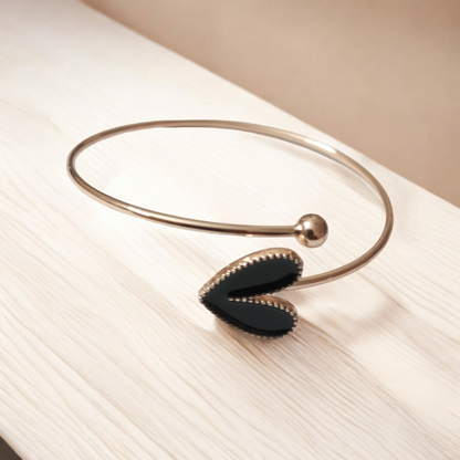 Heart Black Adjustable Bracelet