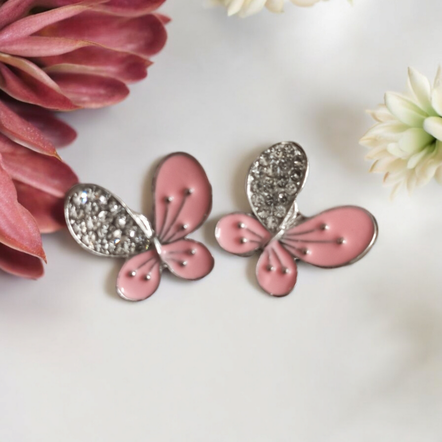 Butterfly cz Stud Earrings