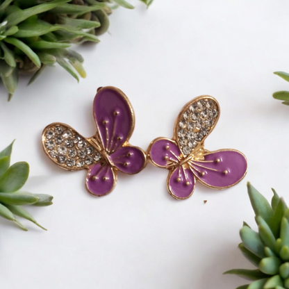 Butterfly cz Stud Earrings