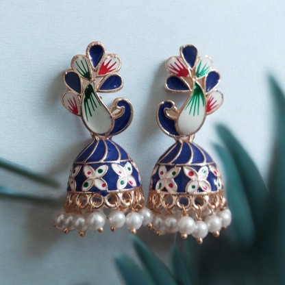 Veena Small Pearl Jhumki Earrings