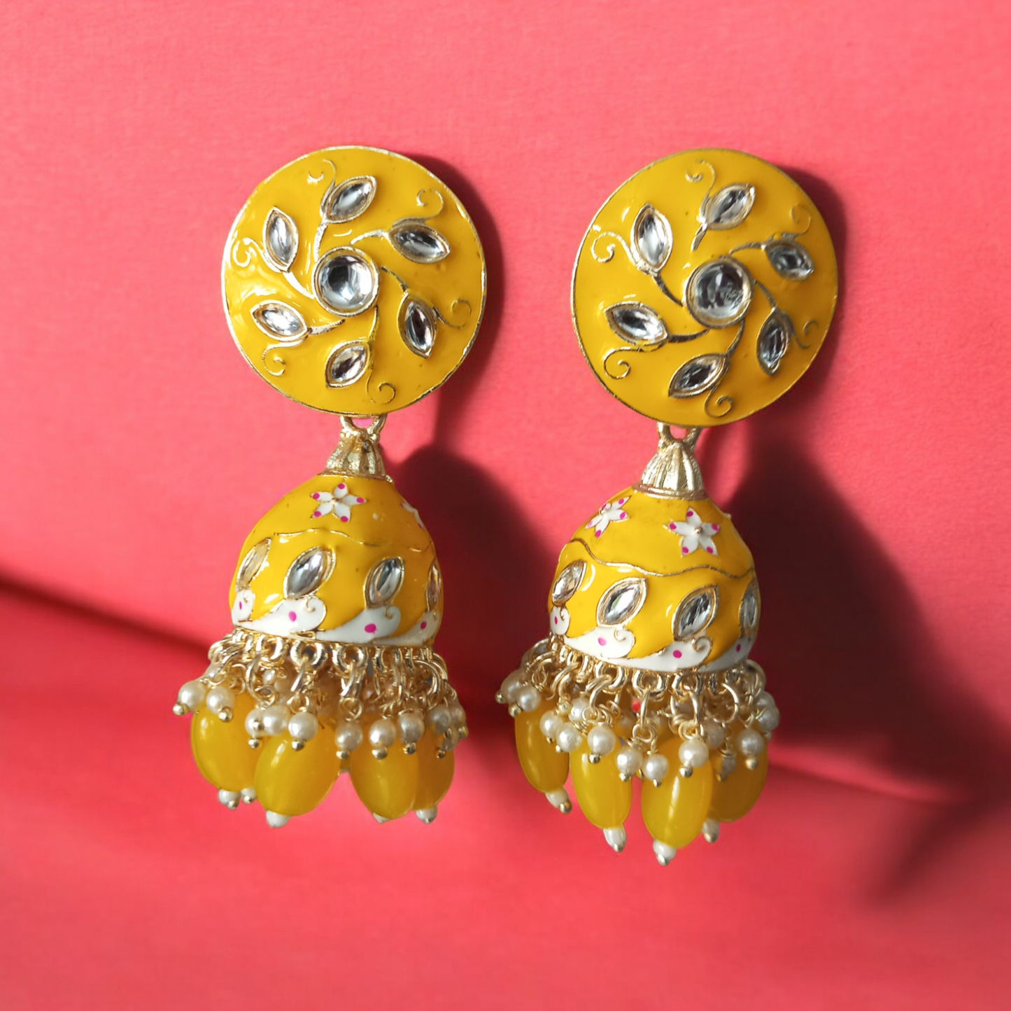 Hrisha Yellow Jhumka Earrings