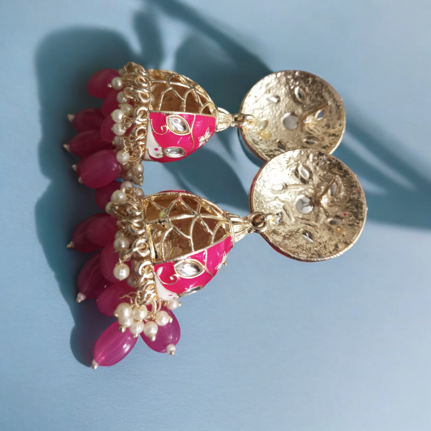 Hrisha Rani Pink Jhumka Earrings