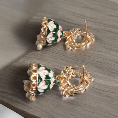 Shagun Green Jhumka Earrings