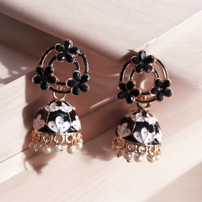 Shagun Black Jhumka Earrings