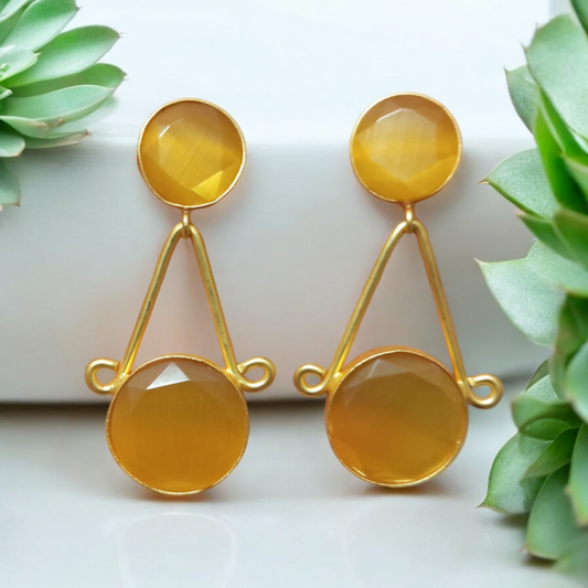 Contemporary Charm Golden Earrings