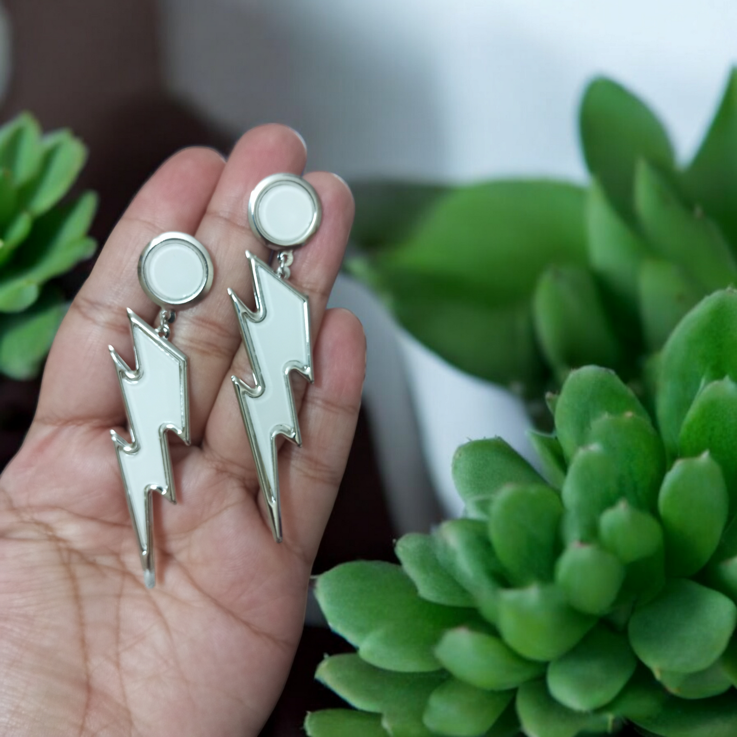 White Energy Earrings