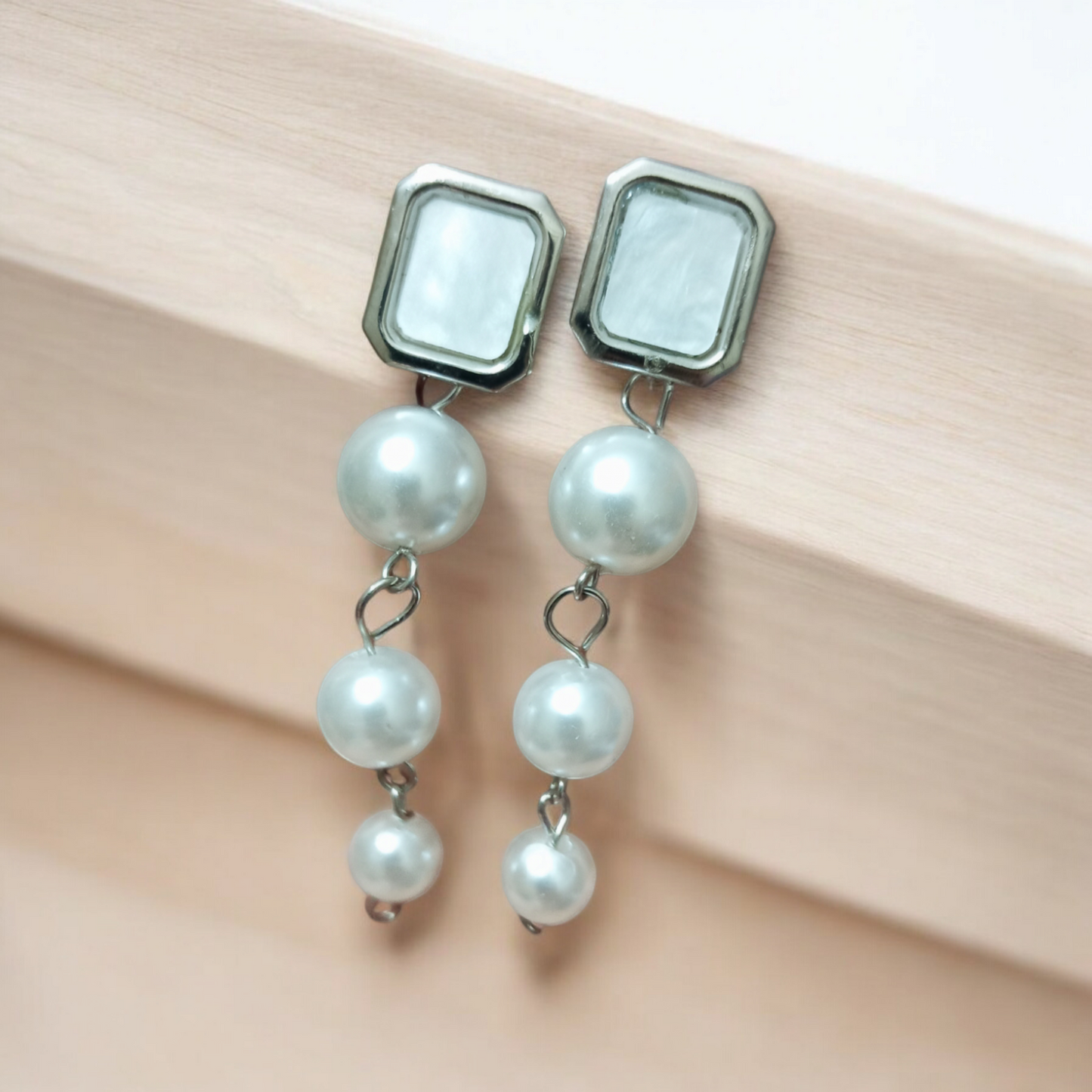 Pearl Silver Drop Earrings