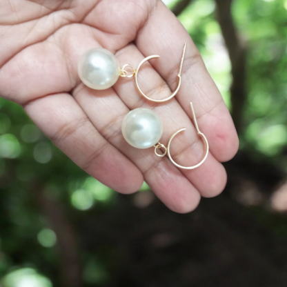 Pearl Hoop Earrings