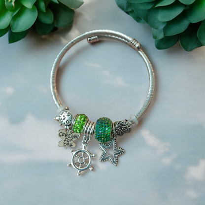 Green Silver Adjustable Bracelet v3