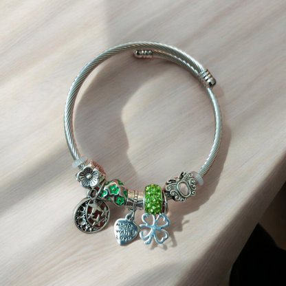 Green Silver Adjustable Bracelet v4