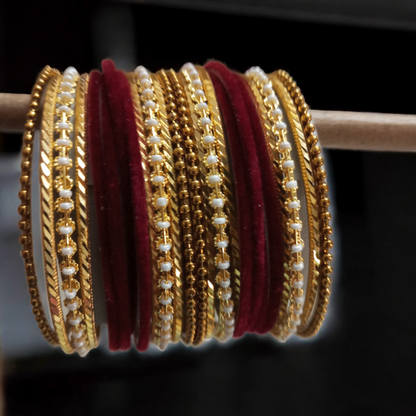 Maroon Bangles Set