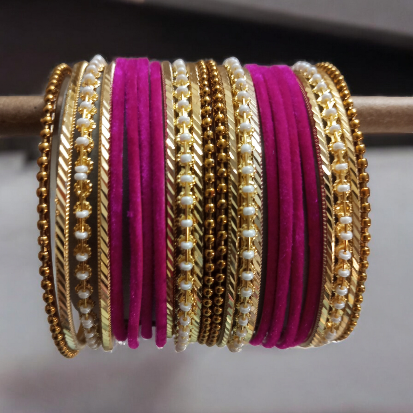 Rani Pink Metal Bangles Set