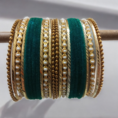 Rama Green Metal Bangles Set