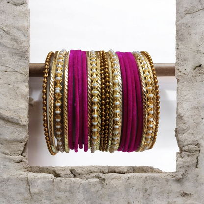 Rani Pink Metal Bangles Set