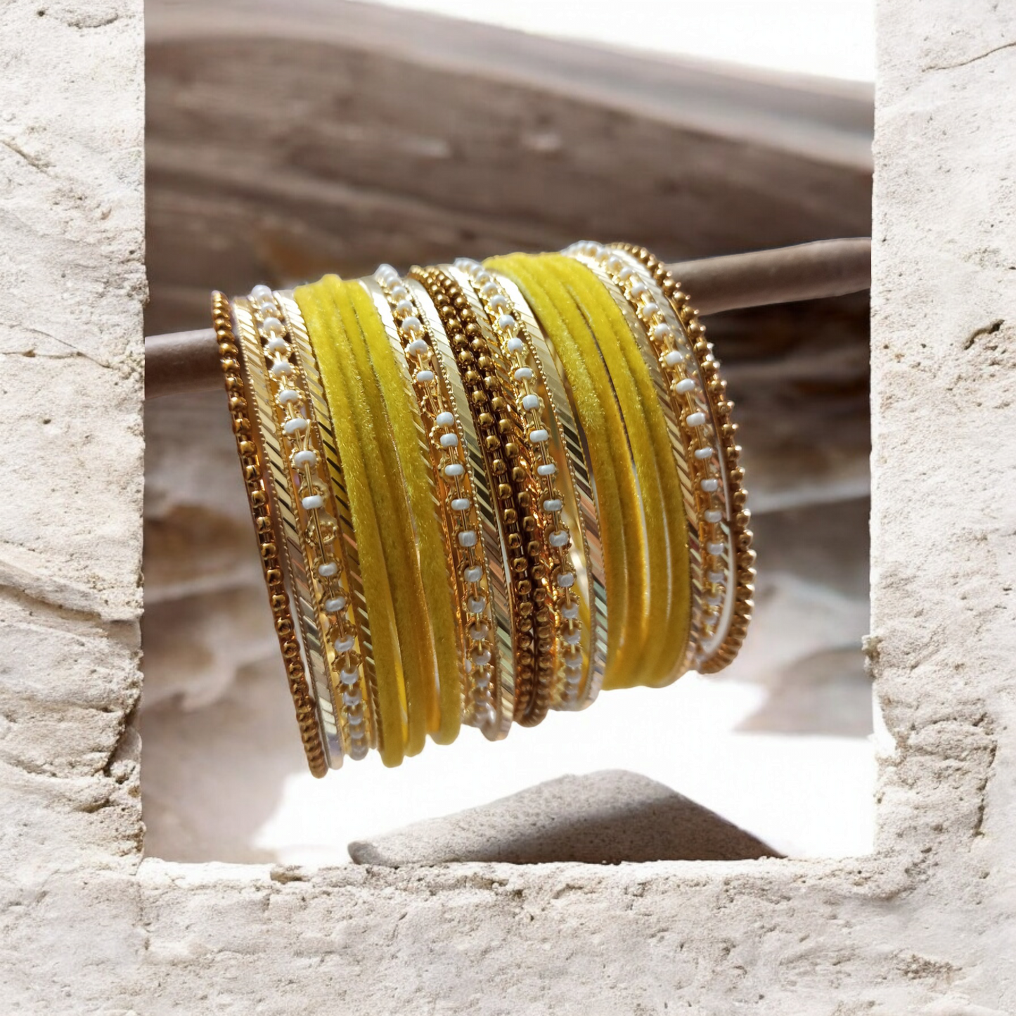 Yellow Metal Bangles Set