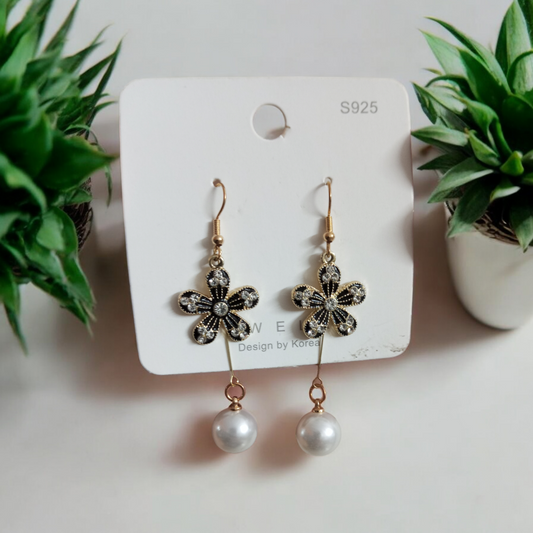 Butterfly Pearl Drop Earrings