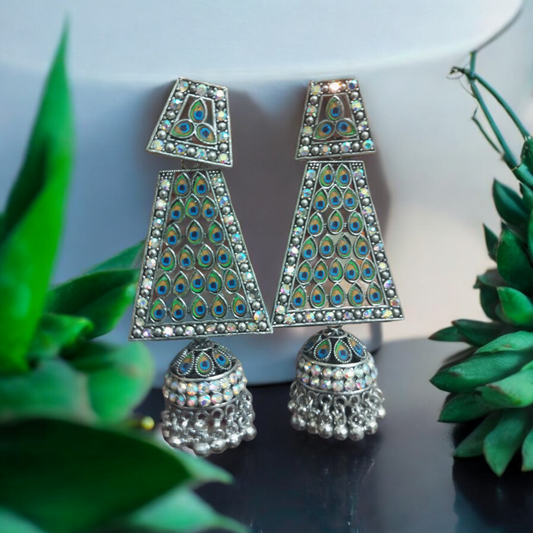 Peacock Jhumka Earrings