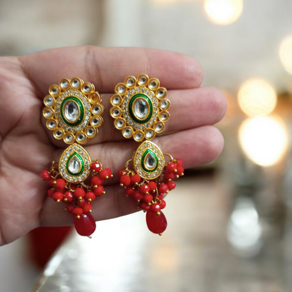 Flourish Kundan Pearl Red Choker Necklace