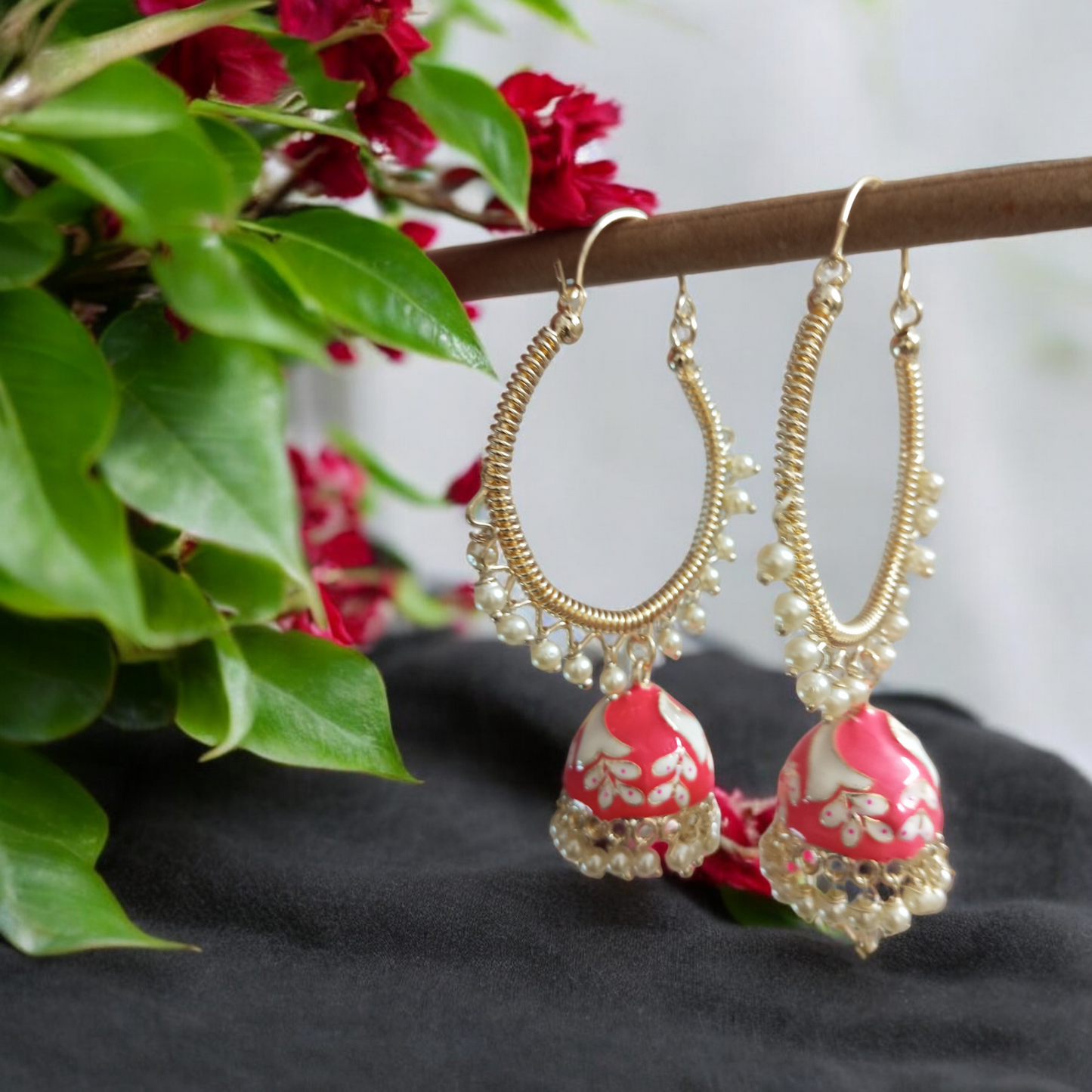 Festive Hoop Jhumka Earrings