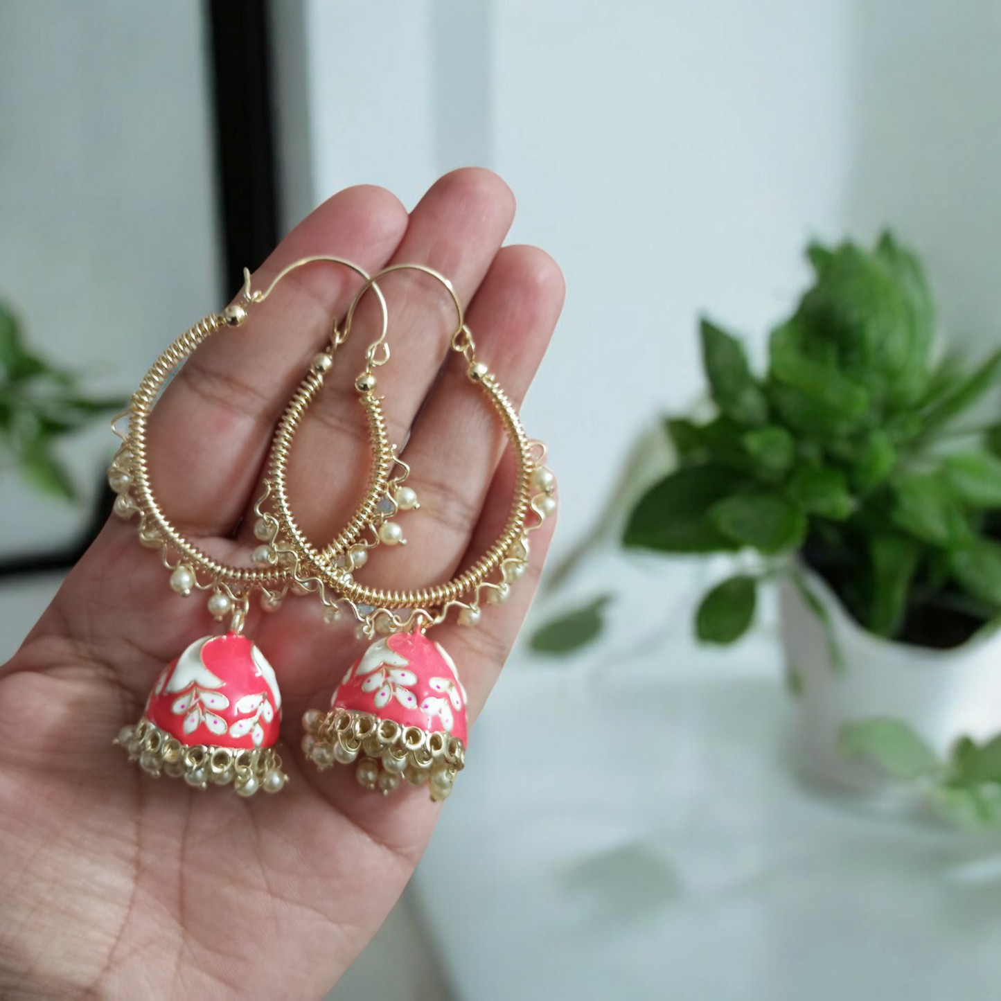 Festive Hoop Jhumka Earrings