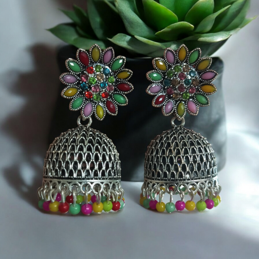 Rangeen Jhumka Earrings