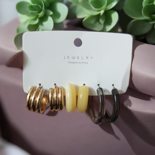 Korean Half Hoop Earrings Combo20