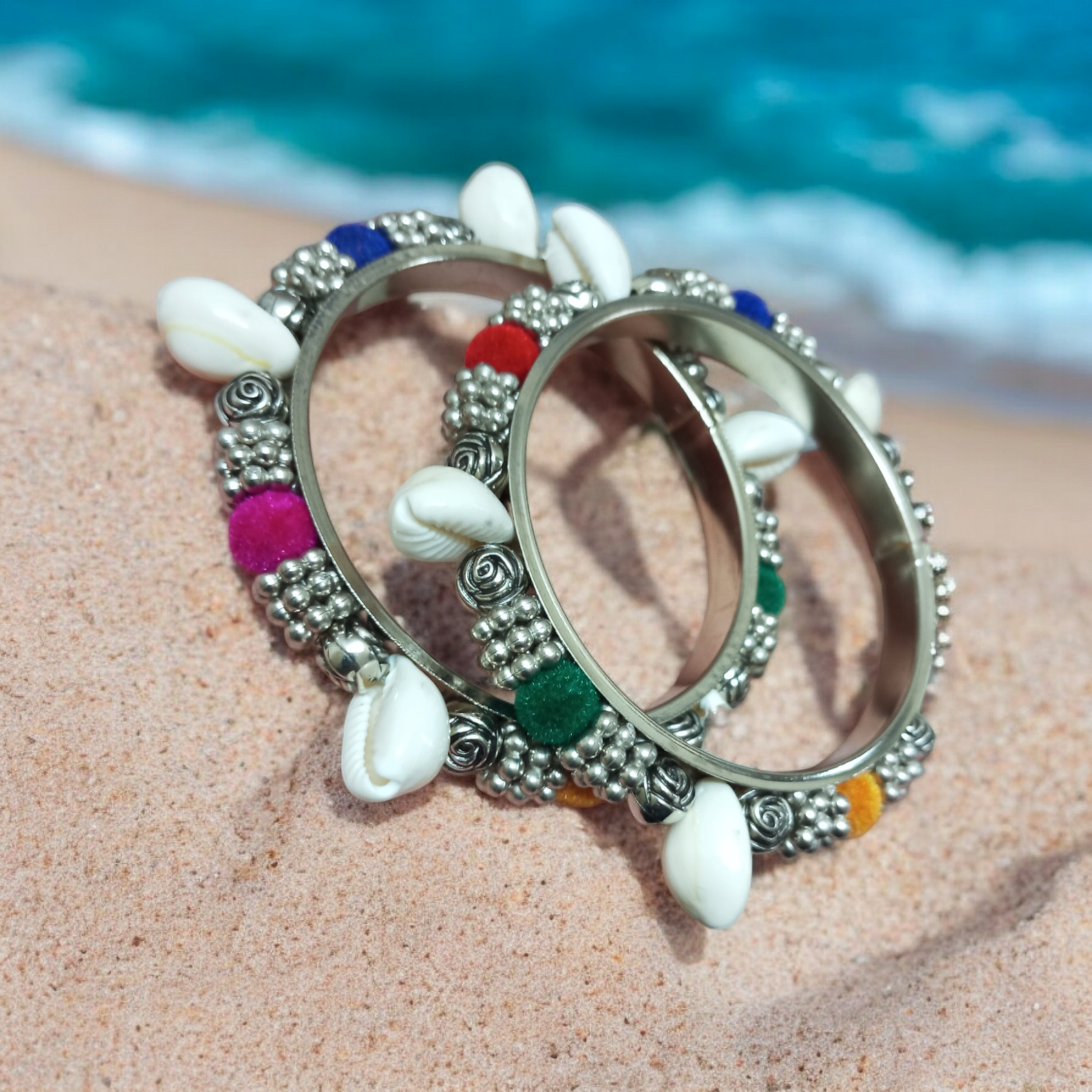 Shell Multicolor Bangles Set - Main Image