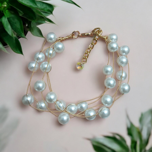 Multilayer Pearls Adjustable Bracelet