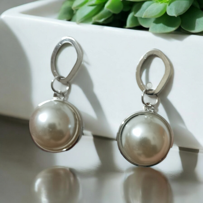 Half Pearl Drop Earrings