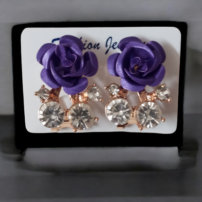 Purple Flower Earrings