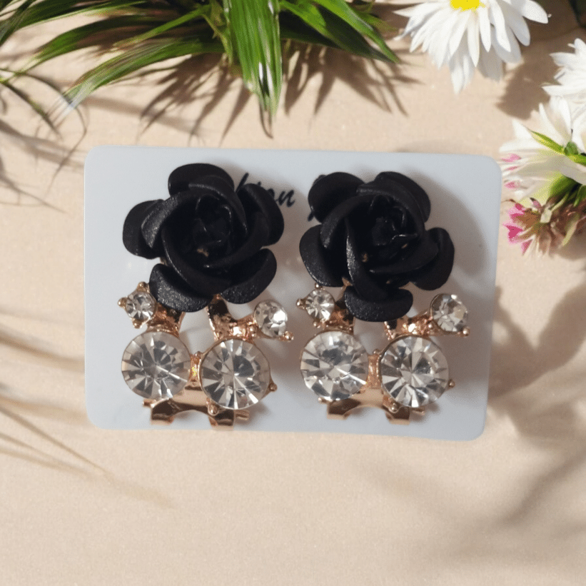 Black Flower Earrings